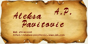 Aleksa Pavitović vizit kartica
